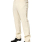 Beige Corduroy Cotton Straight Men Trouser Pants