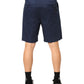 Blue Cotton Stretch Mid Waist Bermuda Shorts