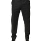 Black Cotton Mid Waist Dress Trouser Pants