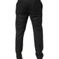 Black Cotton Mid Waist Dress Trouser Pants