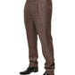 Brown Wool Mid Waist Dress Trouser Pants