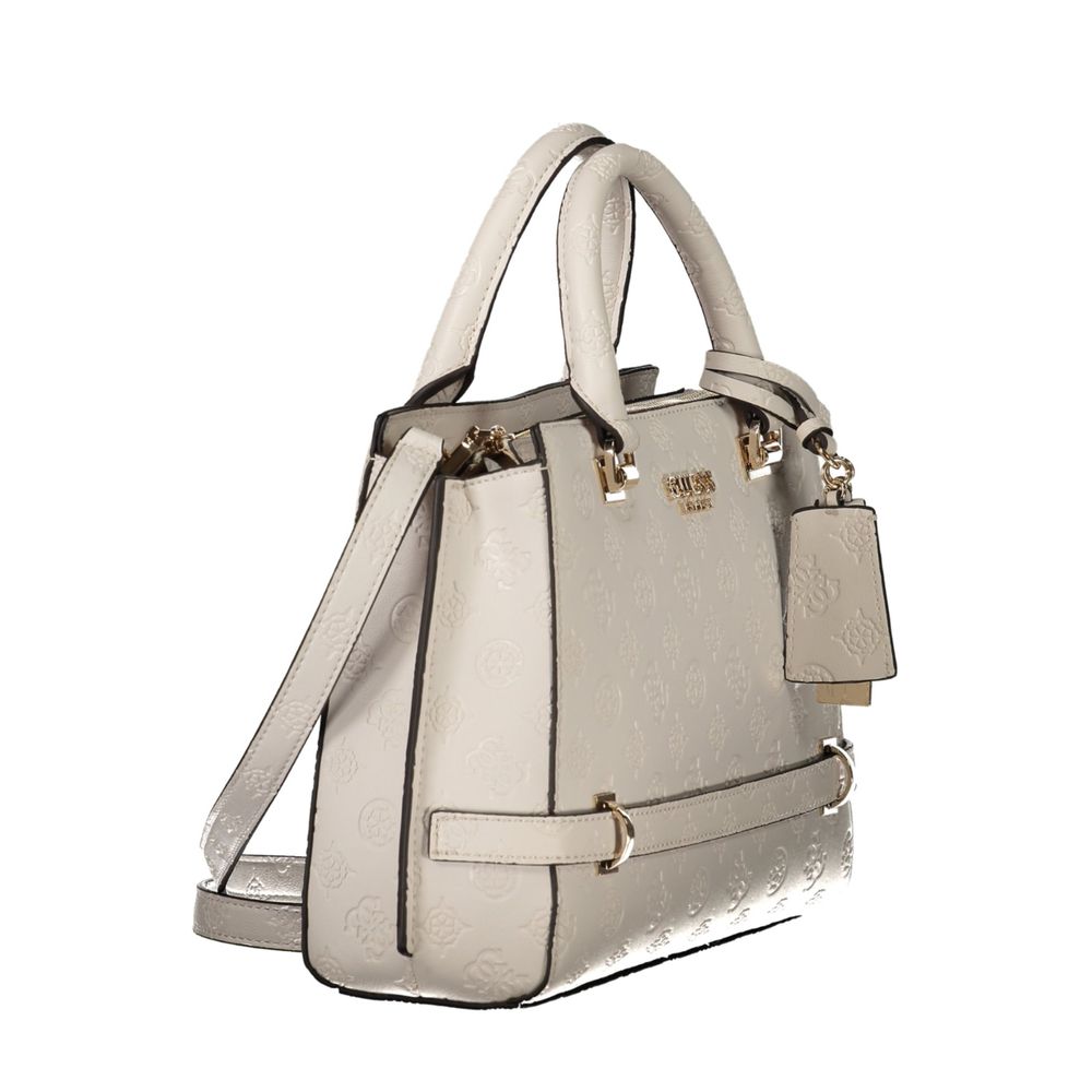 Bianco Polyurethane Women Handbag