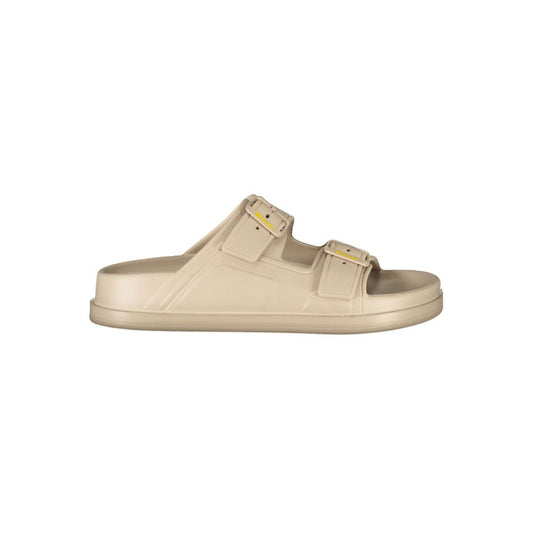 Beige Polyurethane Women Slipper