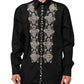 Black Embroidered Dress Men Formal Shirt