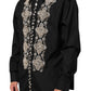 Black Embroidered Dress Men Formal Shirt