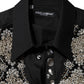 Black Embroidered Dress Men Formal Shirt