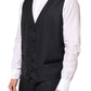 Black MARTINI 2 Buttons Suit 3 Piece Suit