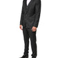Black MARTINI 2 Buttons Suit 3 Piece Suit