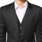 Black MARTINI 2 Buttons Suit 3 Piece Suit