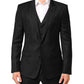 Black MARTINI 2 Buttons Suit 3 Piece Suit