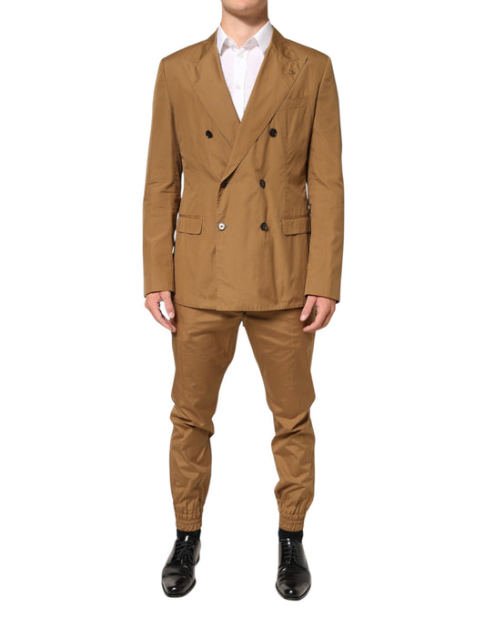 Brown TAORMINA Double-Breasted 2 Piece Suit