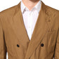 Brown TAORMINA Double-Breasted 2 Piece Suit