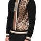 Black Leopard Logo Hooded Sweatshirt Sweater