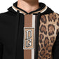 Black Leopard Logo Hooded Sweatshirt Sweater