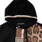 Black Leopard Logo Hooded Sweatshirt Sweater