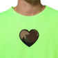 Green Patchwork Heart Men Sweatshirt Sweater