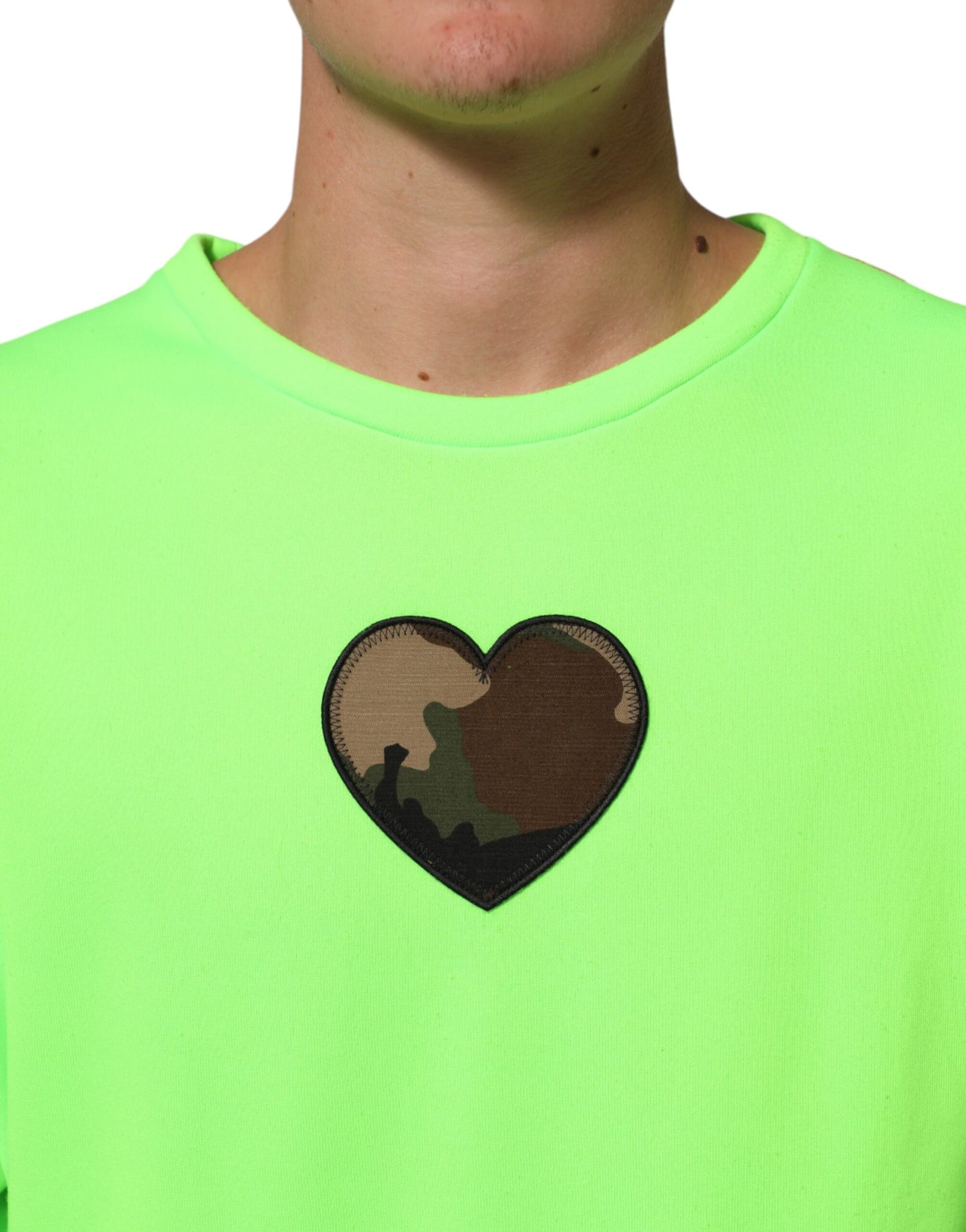 Green Patchwork Men Sweatshirt Sweater