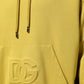Yellow Logo Cotton Hooded Sweatshirt Sweater