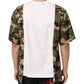 White Logo Camouflage Crew Neck Men T-shirt