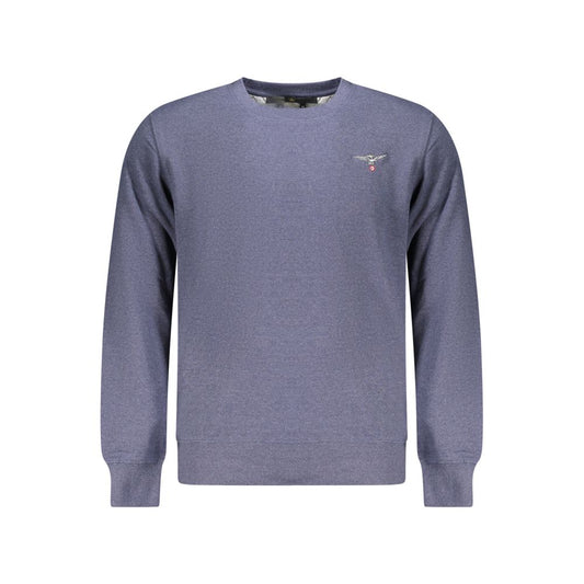 Blue Cotton Men Sweater