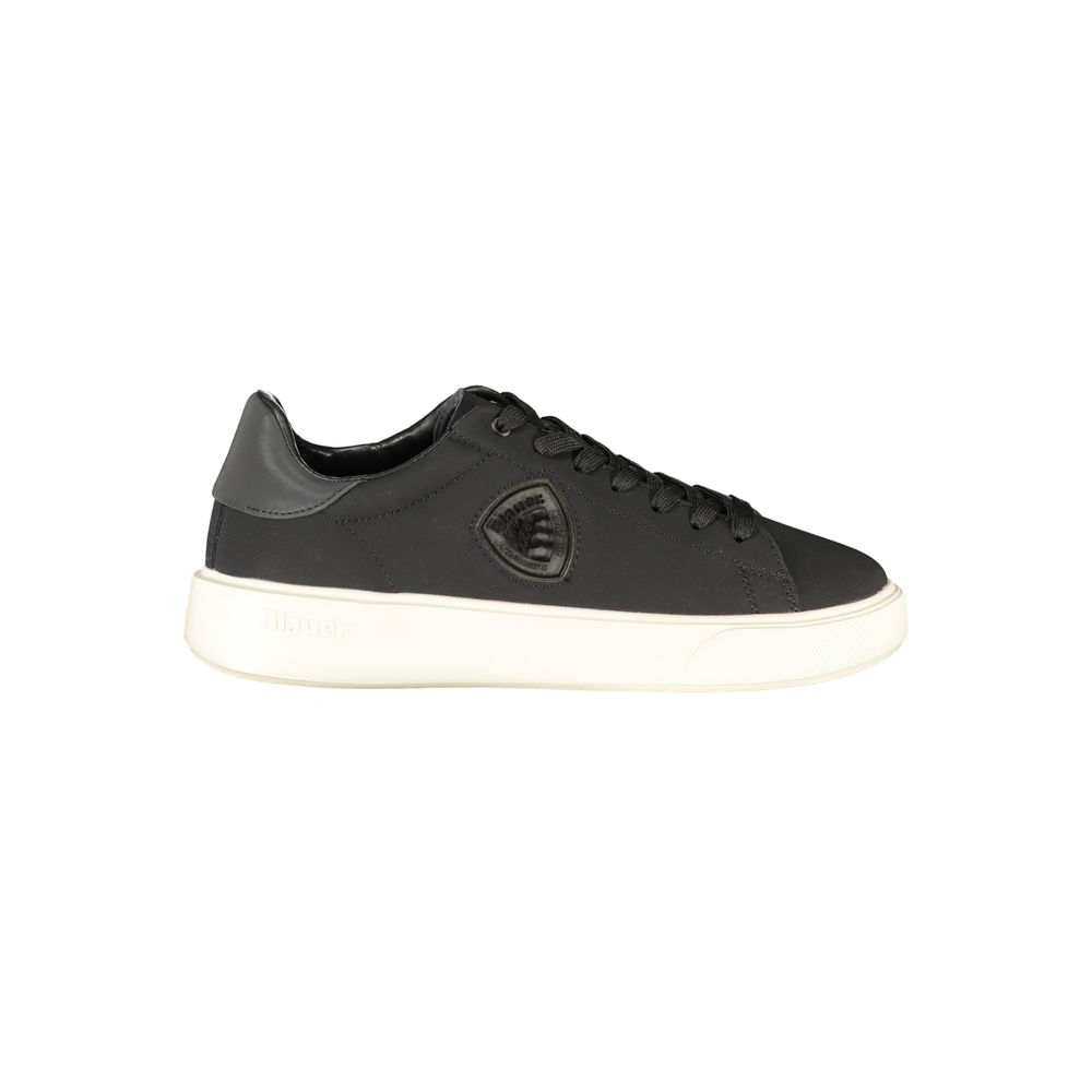 Black Polyester Low Top Sneakers