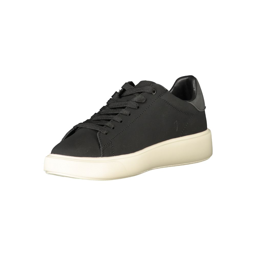 Black Polyester Low Top Sneakers