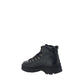 Black Rubber Lace-Up Boots