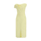 Yellow Viscose Casual Dress