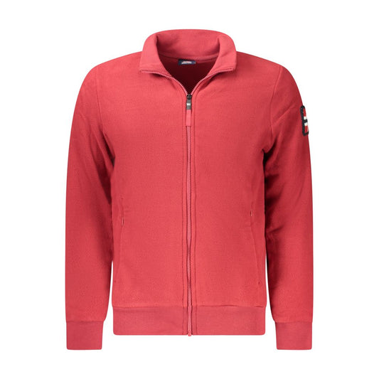 Red Polyester Men Sweatshirt