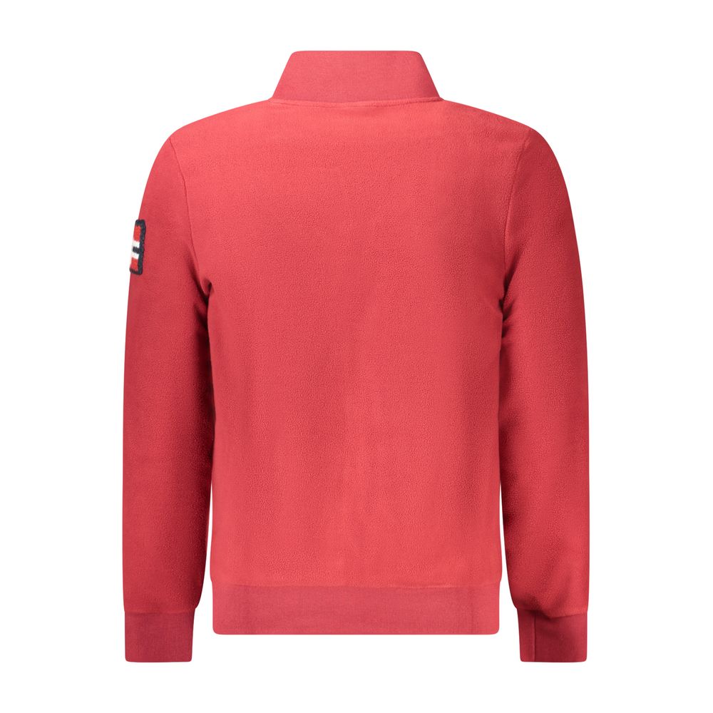 Red Polyester Men Sweatshirt