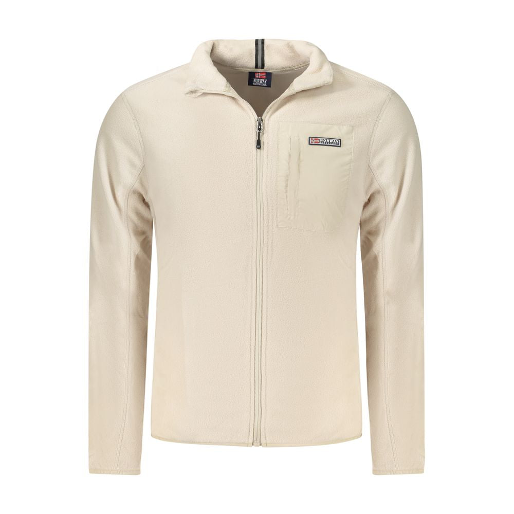 Beige Polyester Men Sweatshirt