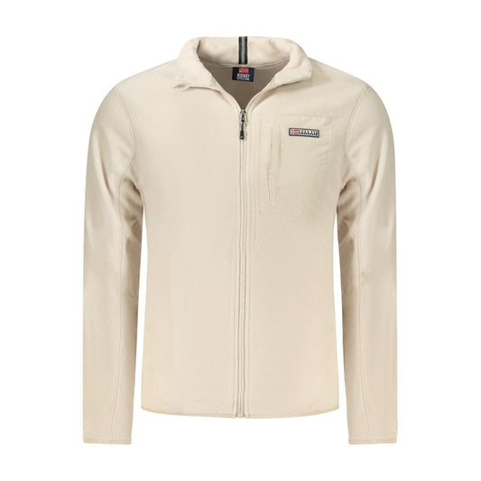 Beige Polyester Men Sweatshirt