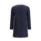 Blue Fleece Wool Casual Dress