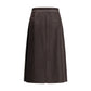 Brown Silk Midi Skirt