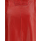 Red Lamb Leather Mini Skirt