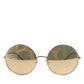 DG2215K Gold Plated Round Lenses Shade Eyewear Sunglasses