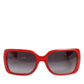 DG6093 Red Rectangular Grey Graduated Lenses Sunglasses