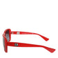 DG6093 Red Rectangular Grey Graduated Lenses Sunglasses