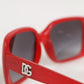 DG6093 Red Rectangular Grey Graduated Lenses Sunglasses