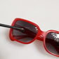 DG6093 Red Rectangular Grey Graduated Lenses Sunglasses