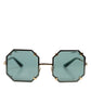 DG2216 Gold Square Frame Green Lens Shades Sunglasses