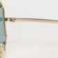 DG2216 Gold Square Frame Green Lens Shades Sunglasses