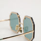 DG2216 Gold Square Frame Green Lens Shades Sunglasses
