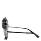 Transparent DG4292 Round Crystal Flowers Sunglasses