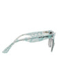 DG4190 Blue Lace Acetate Rectangle Shades Sunglasses
