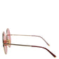 Pink Gold Metal Round Shades Eyewear Sunglasses