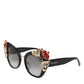 DG4319F Red Sacred Heart Crystal Butterfly Sunglasses
