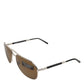 DG2106K Silver Frame Aviator Shades Eyewear Sunglasses