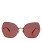 Lucia Gold Metal Cat Eye Red Lenses Sunglasses