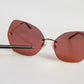 Lucia Gold Metal Cat Eye Red Lenses Sunglasses